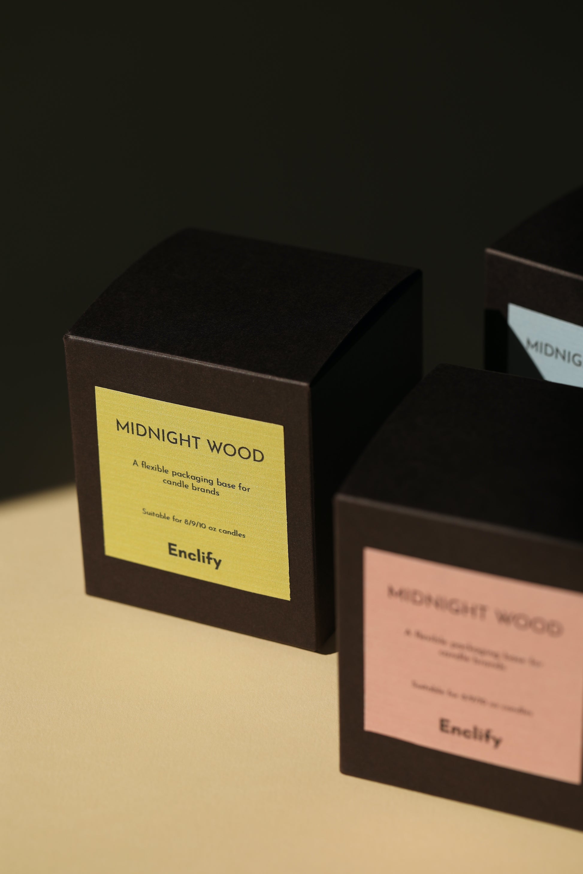 MIDNIGHT WOOD CANDLE BOX - 25 Pack ($1.60/box)