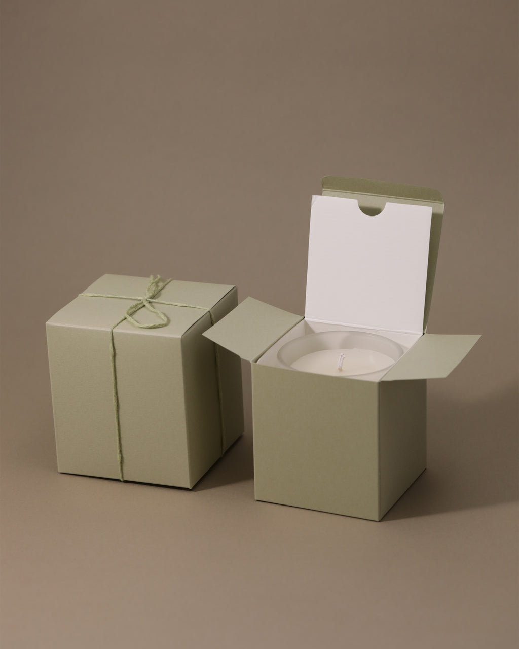 Natural tone kraft candle box - sustainable eco-friendly packaging green_Enclify