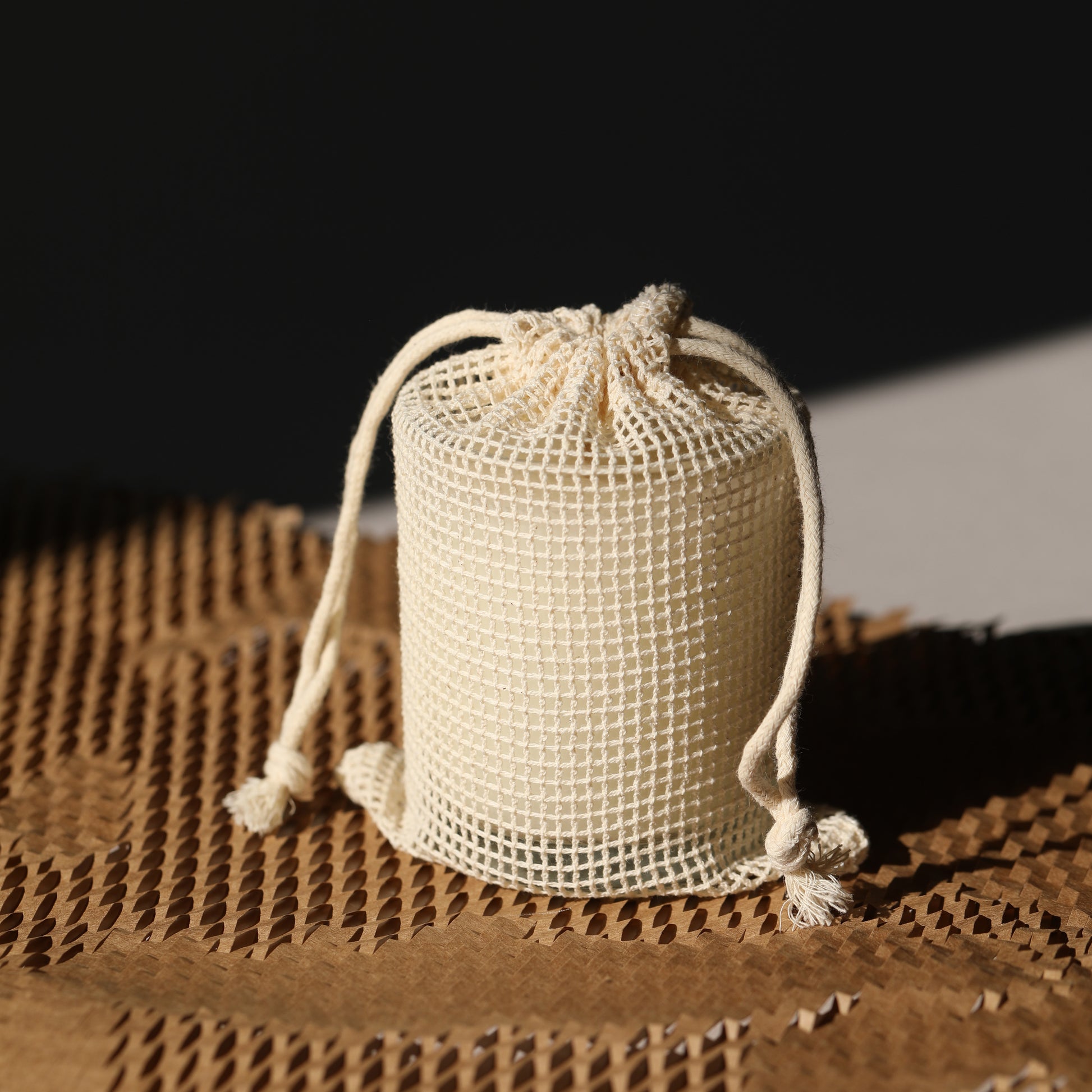 Drawstring Cotton Bag Black Ribbon Eco-Friendly Packaging