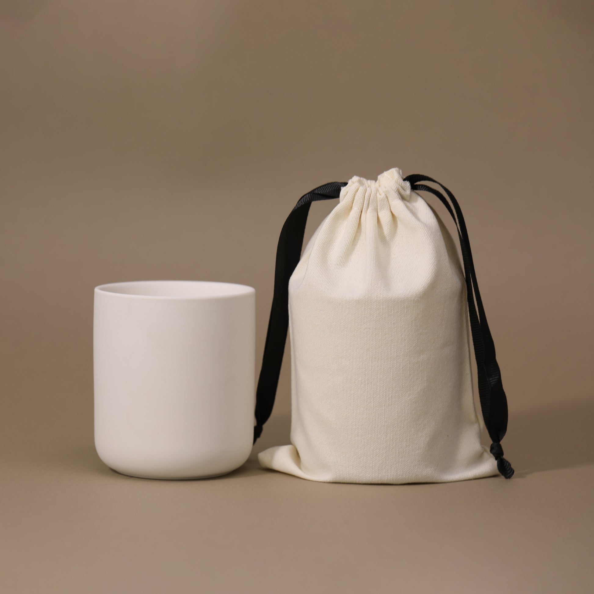 Drawstring Cotton Bag Black Ribbon Premium Quality Packaging