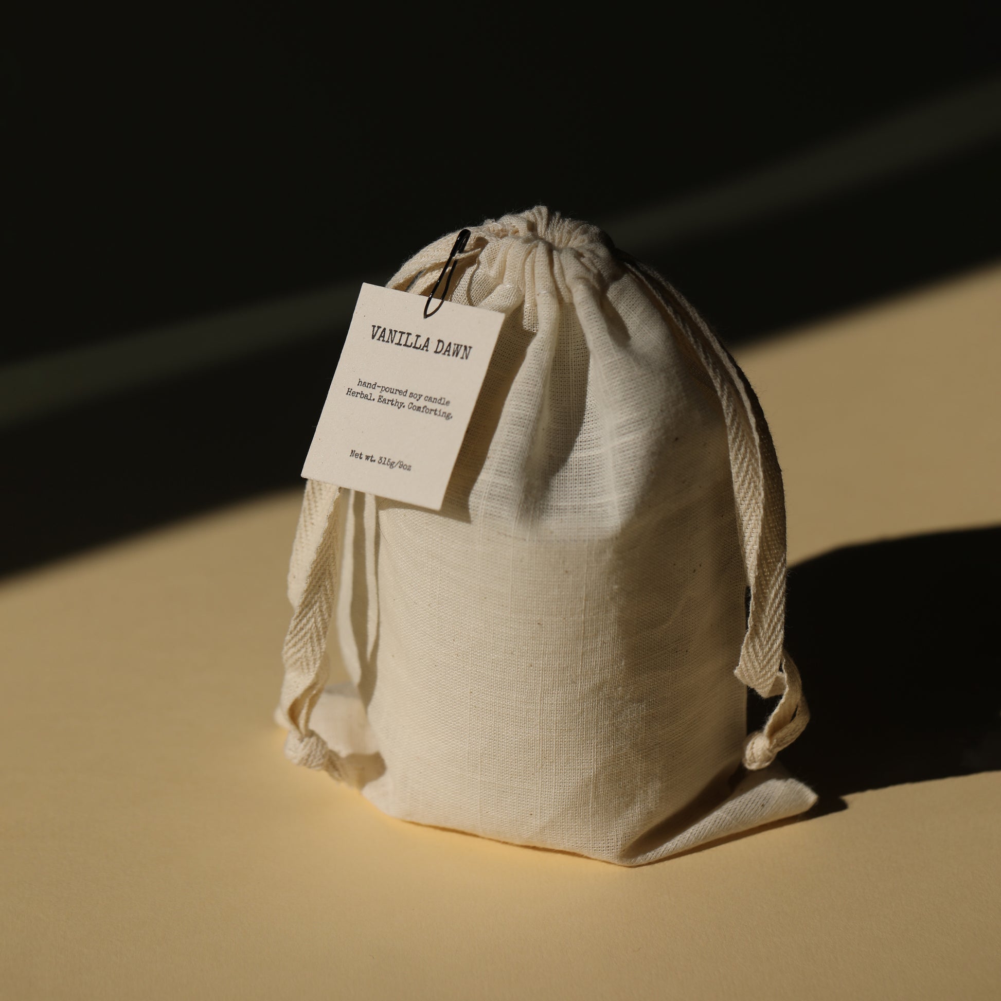 Drawstring Cotton Bag Black Ribbon Luxury Gift Packaging