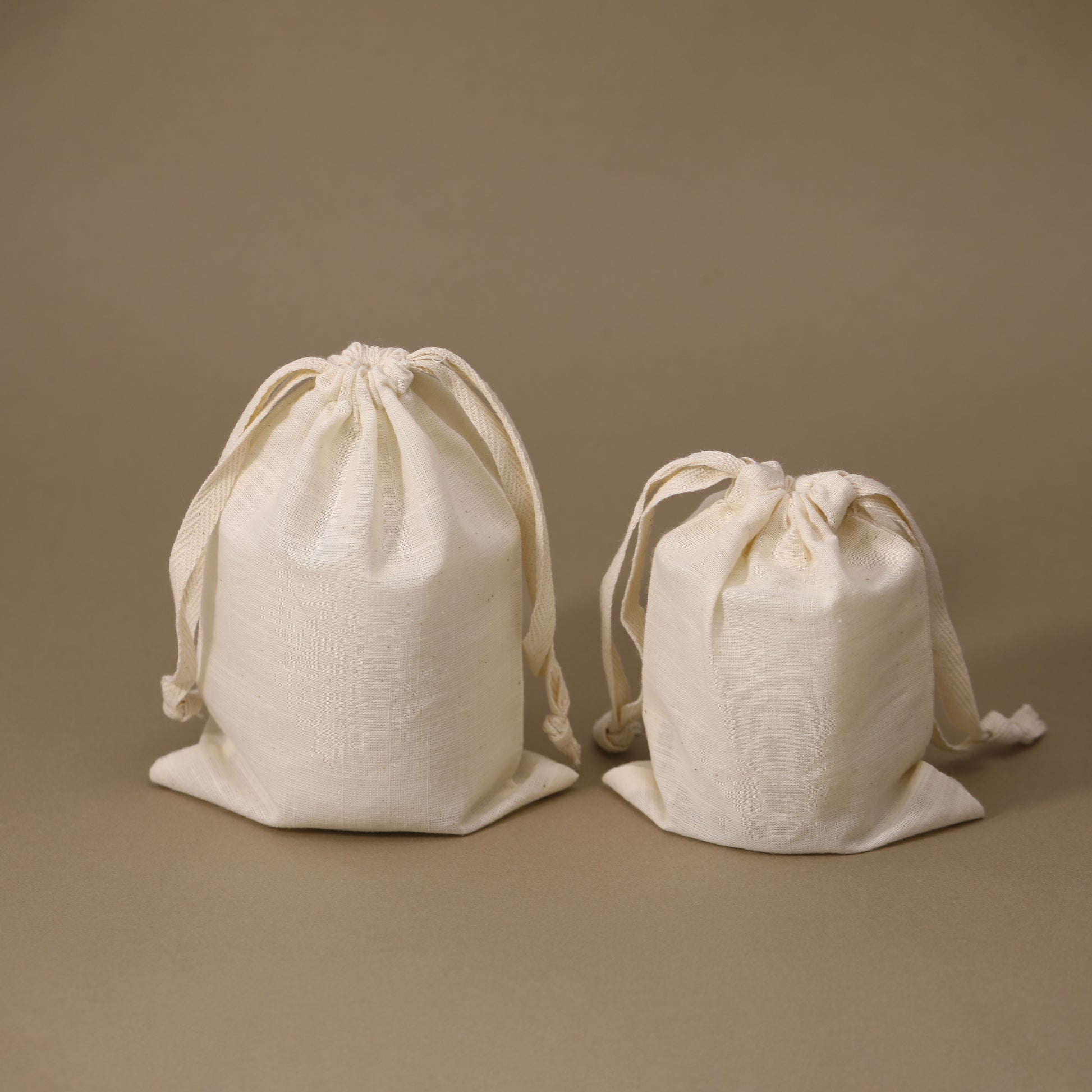 Drawstring Cotton Bag Black Ribbon Eco-Friendly Gift Bags
