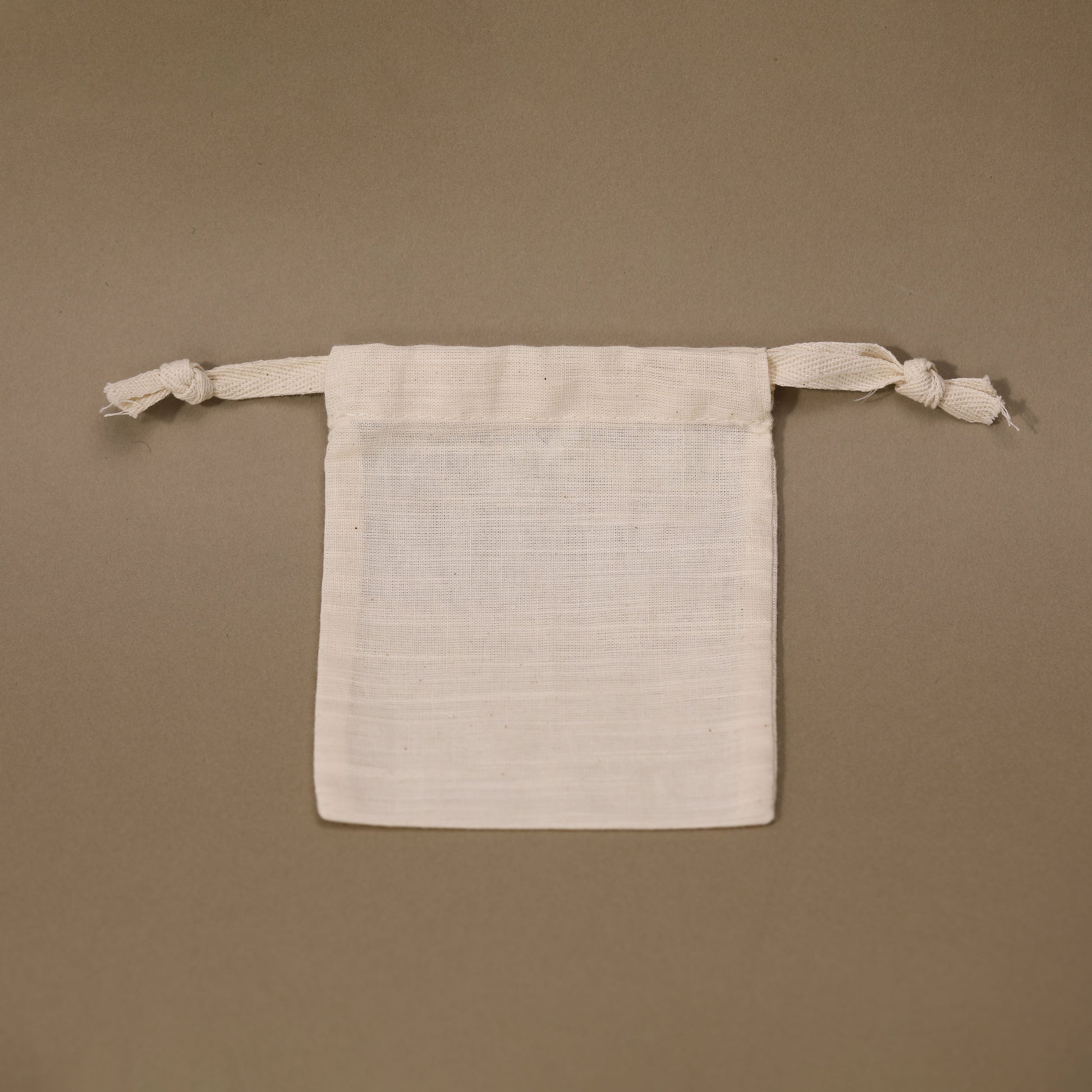 Drawstring Cotton Bag Black Ribbon Premium Natural Packaging